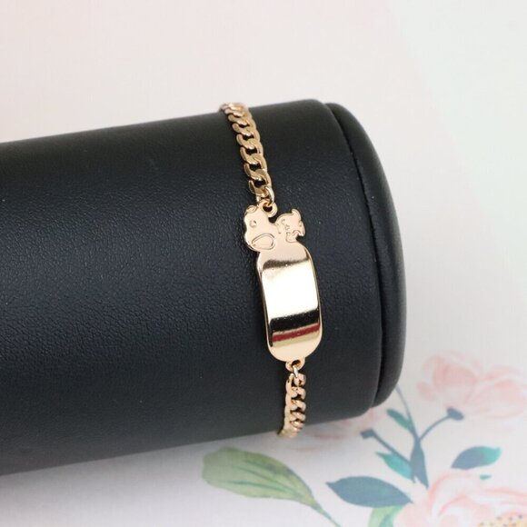 "Rose Gold Bracelet with Cute Bear Charm, Adjustable Chain Design, XPBL1150 - Picture 8 of 12